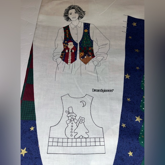 Dreamspinners Vintage Christmas Vest Cut & Sew Fabric Panel - Picture 2 of 16